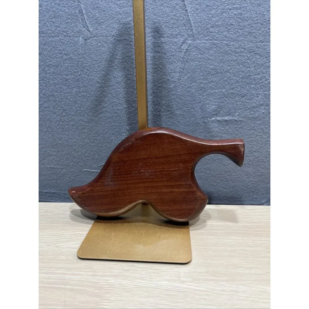 Hand-Carved Mahogany Wood Serving Tray w/ A Leaf or Organic Shape - Picture 3 of 7